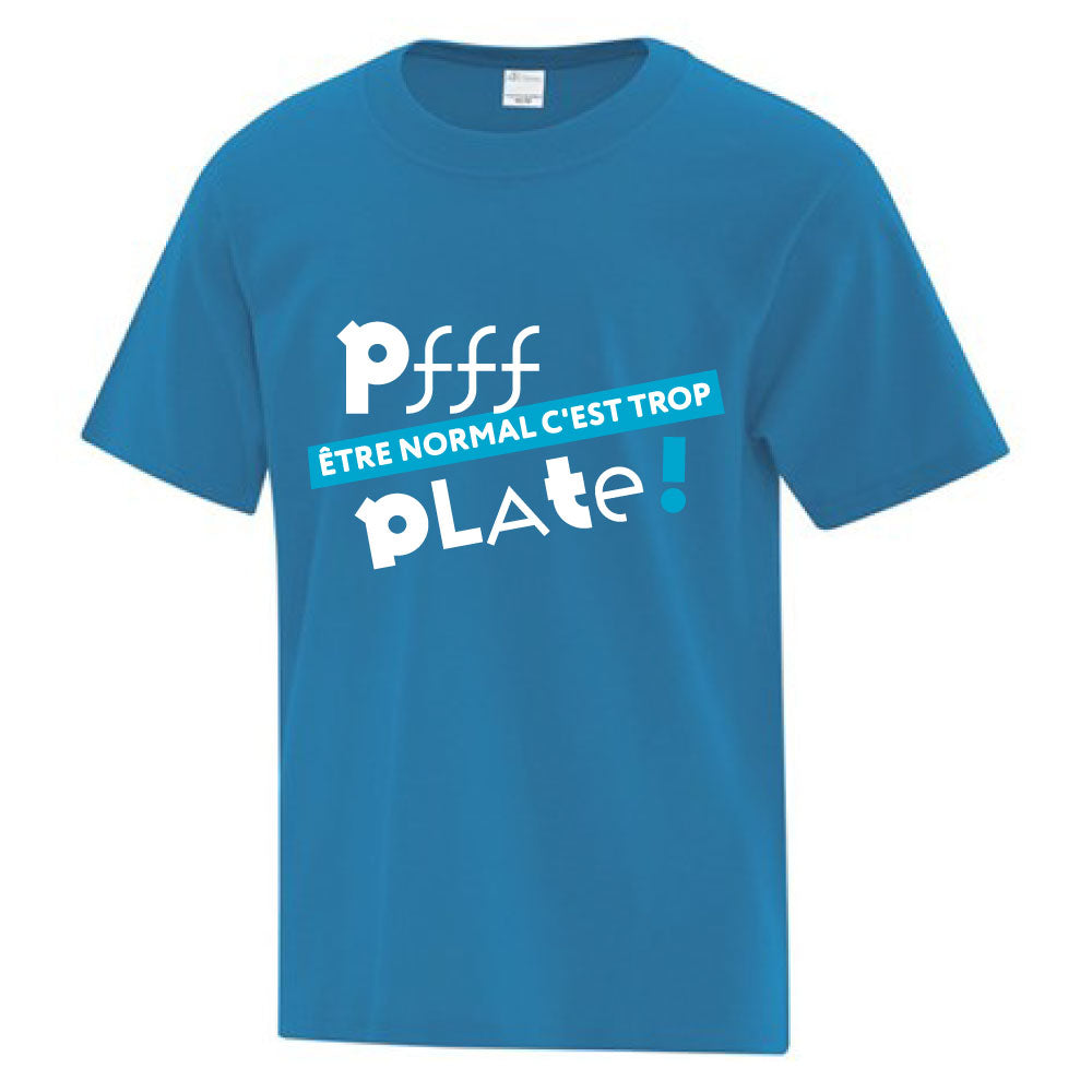 T-shirt pour enfant - Être normal, c'est trop plate (bleu canard)