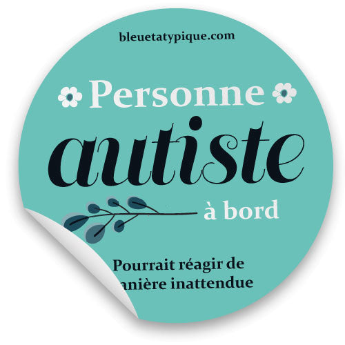 Lot d'autocollants pour véhicule - Autiste à bord (aqua)