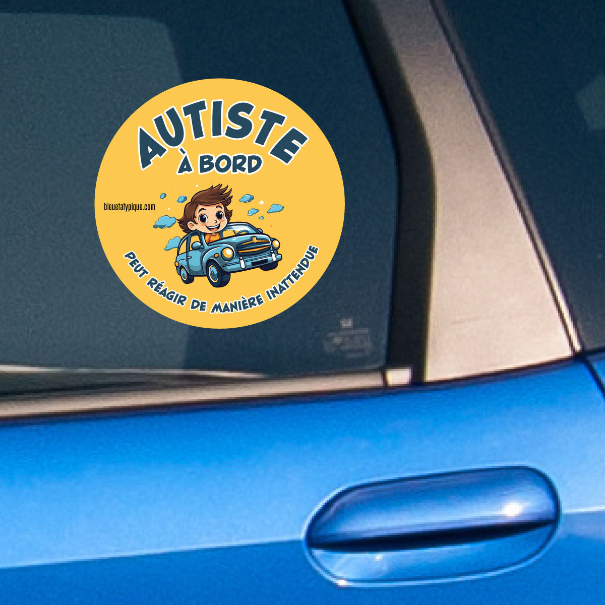 Lot d'autocollants pour véhicule - Autiste à bord (jaune)