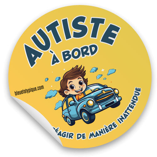 Autocollants Véhicule Autiste à bord 3 couleurs (3 pouces)