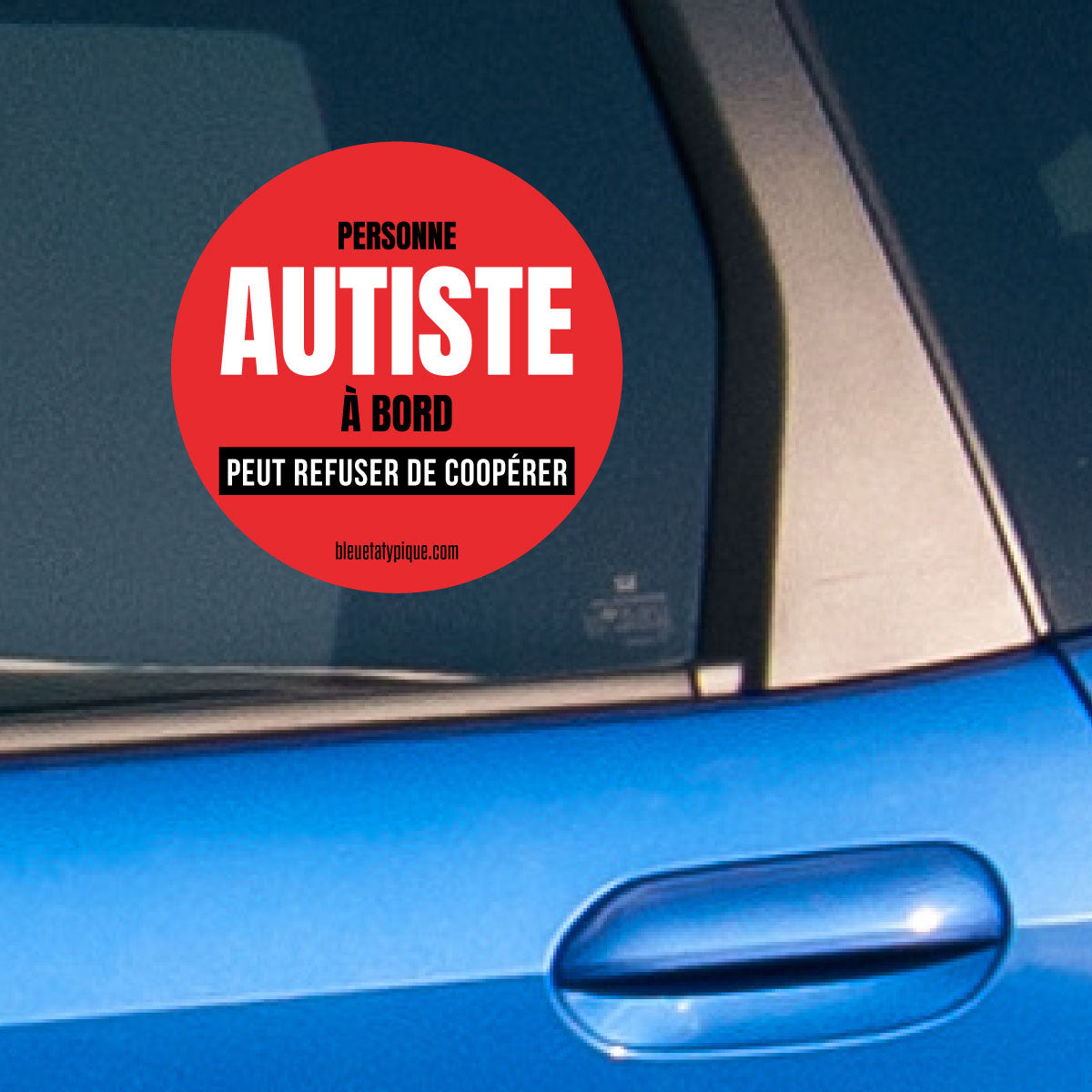 Lot d'autocollants pour véhicule - Autiste à bord (rouge)