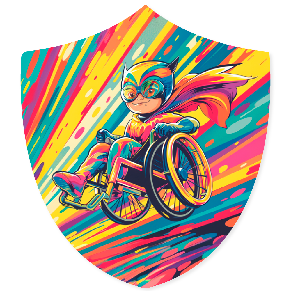 Autocollants Fauteuil roulant Héro (2 pouces)