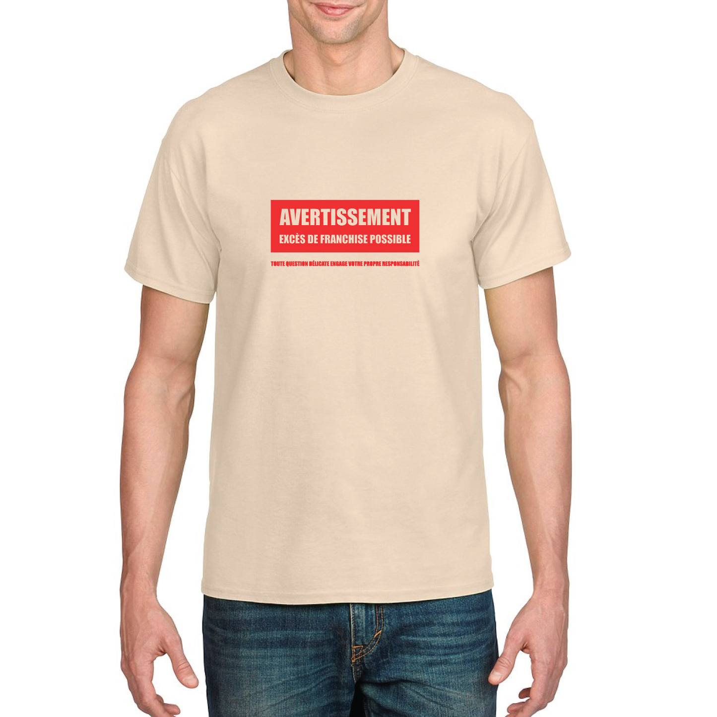 T-shirt Unisexe - Avertissement de franchise - Sable