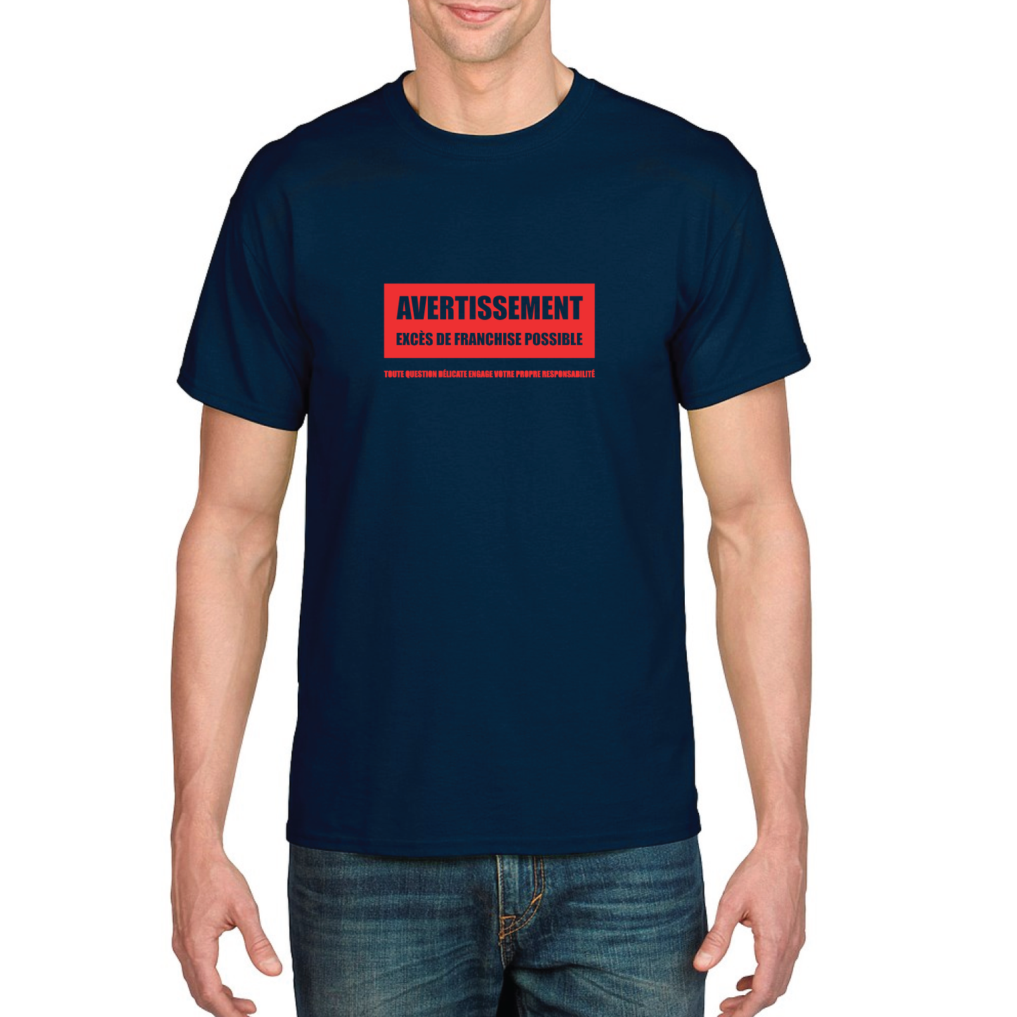T-shirt Unisexe - Avertissement de franchise - Marine