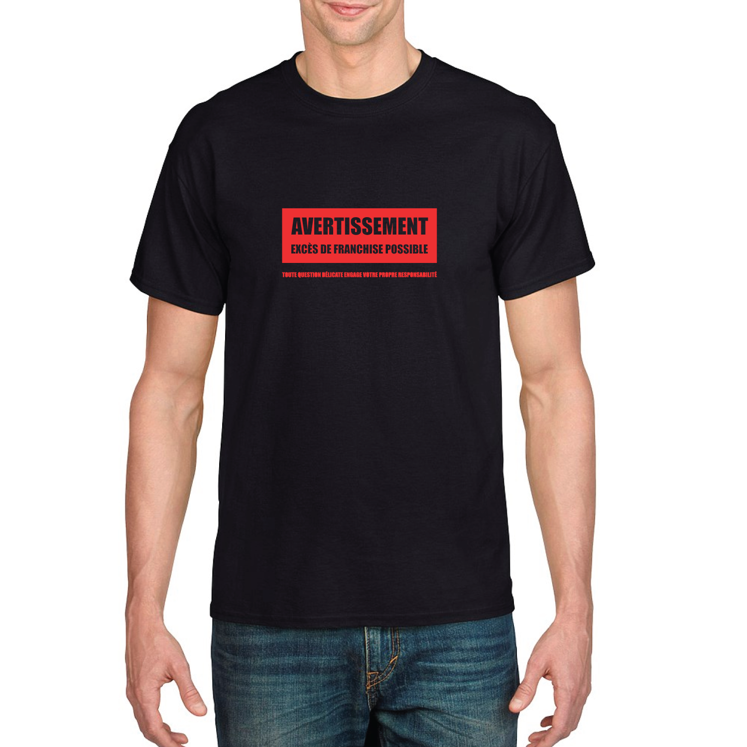 T-shirt Unisexe - Avertissement de franchise - Noir