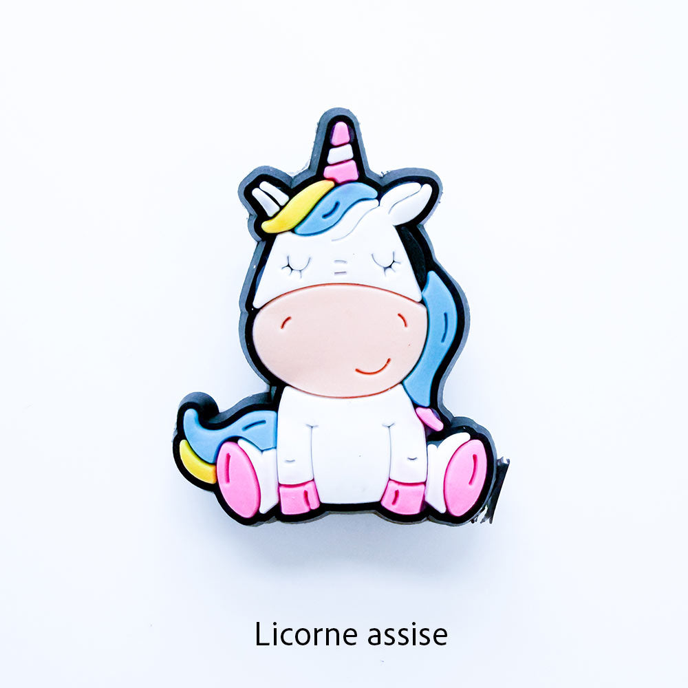 Sac et 3 breloques licorne au choix