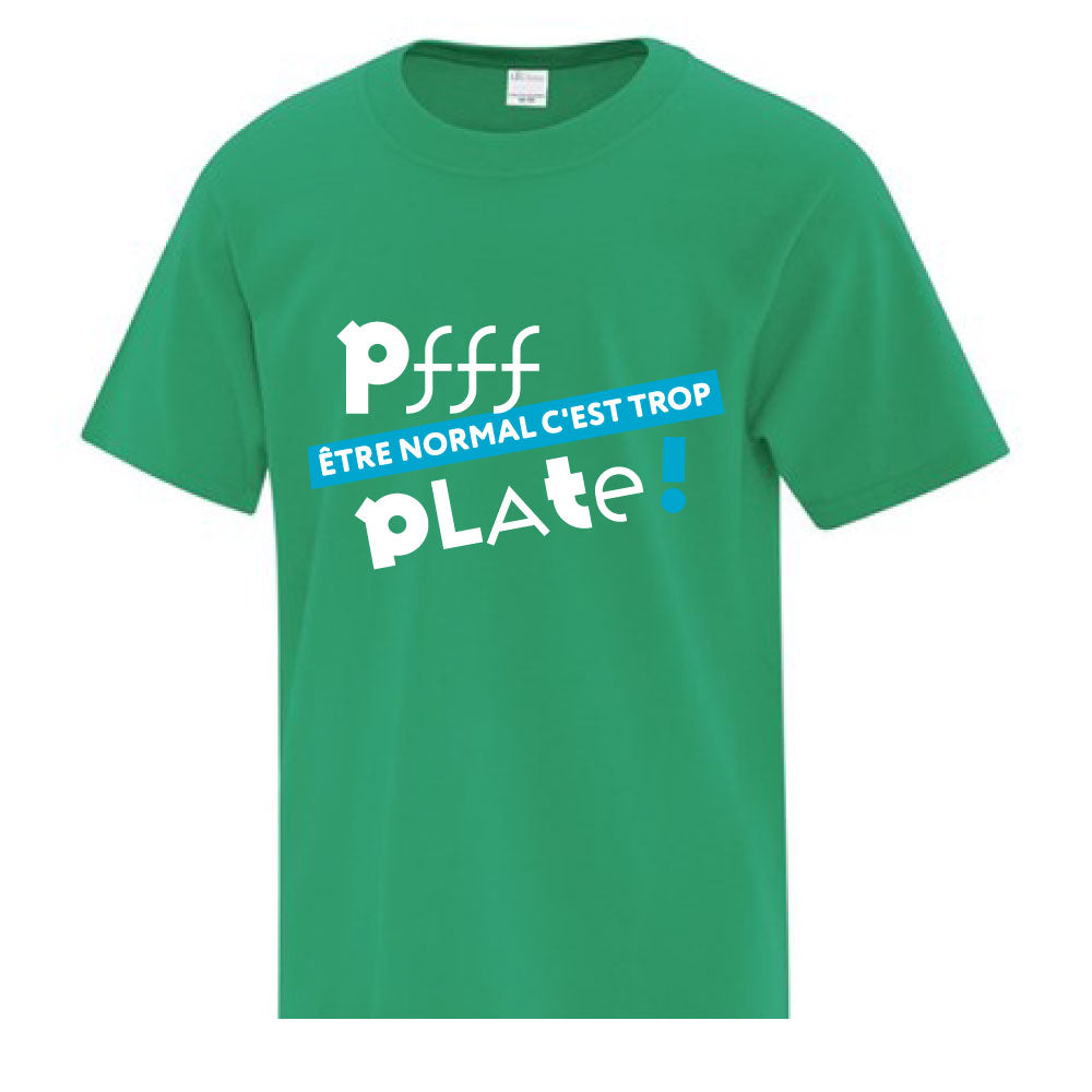 T-shirt pour enfant - Être normal, c'est trop plate (vert)