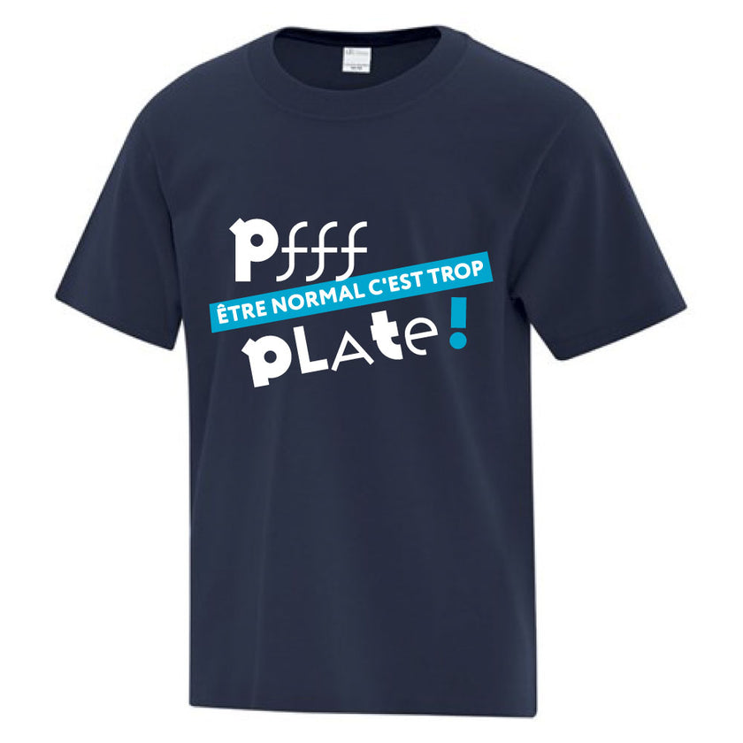 T-shirt pour enfant - Être normal, c'est trop plate (marine)