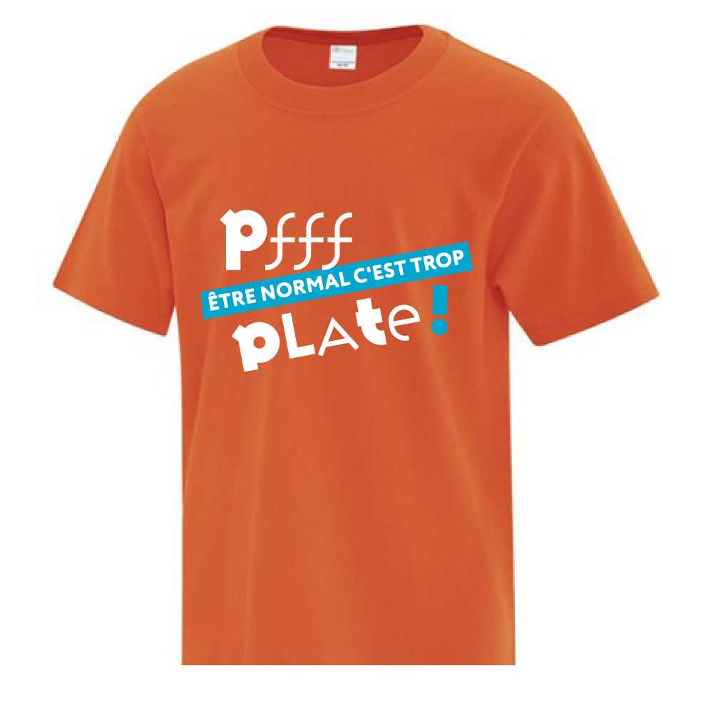 T-shirt pour enfant - Être normal, c'est trop plate (orange)