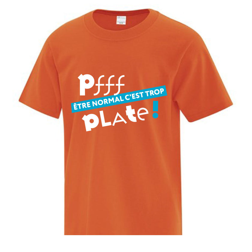 T-shirt pour enfant - Être normal, c'est trop plate (orange)