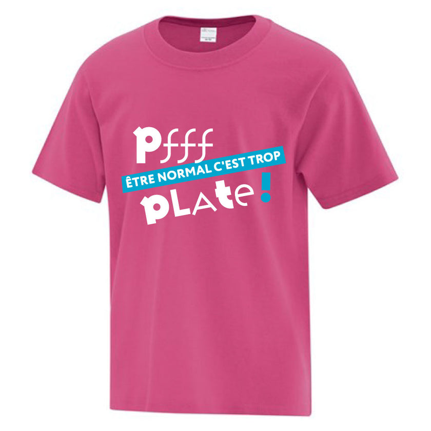 T-shirt pour enfant - Être normal, c'est trop plate (rose)