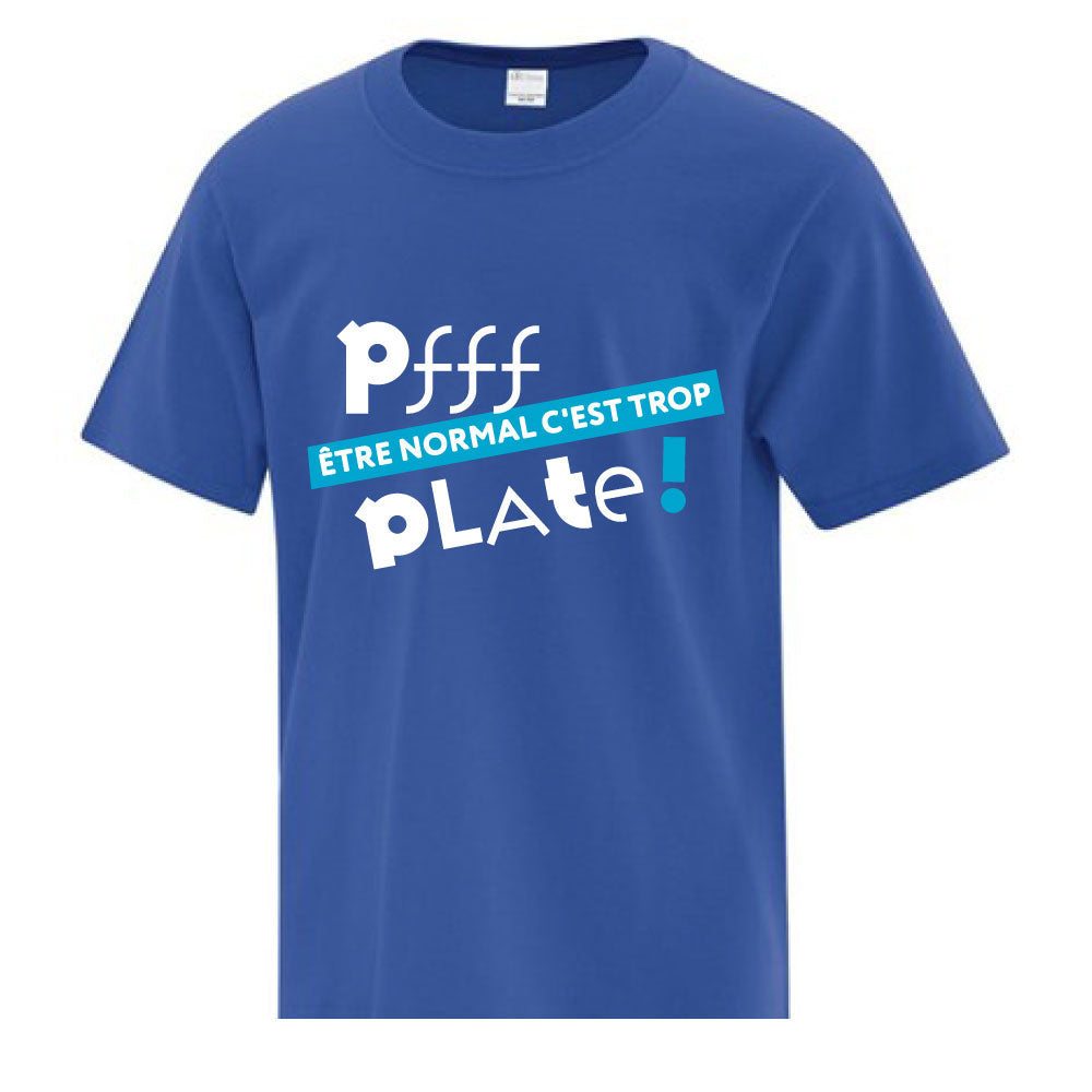 T-shirt pour enfant - Être normal, c'est trop plate (bleu royal)
