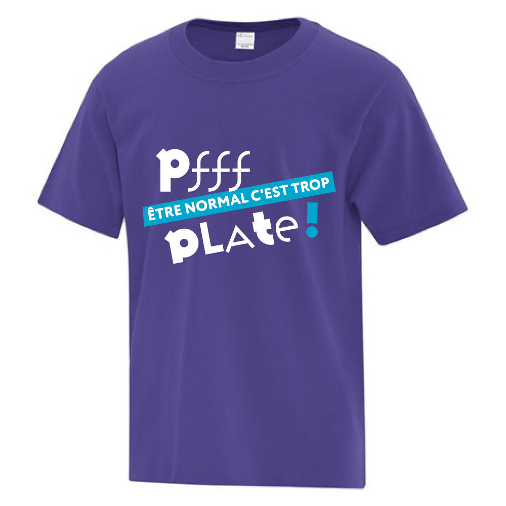 T-shirt pour enfant - Être normal, c'est trop plate (violet)