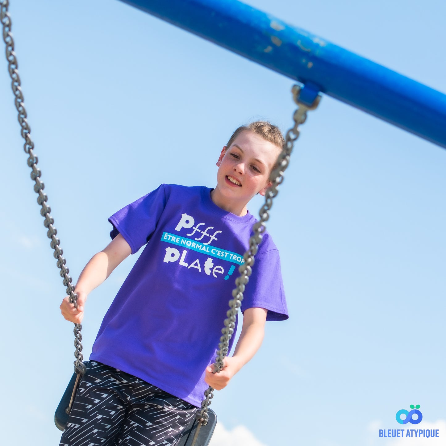 T-shirt pour enfant - Être normal, c'est trop plate (violet)