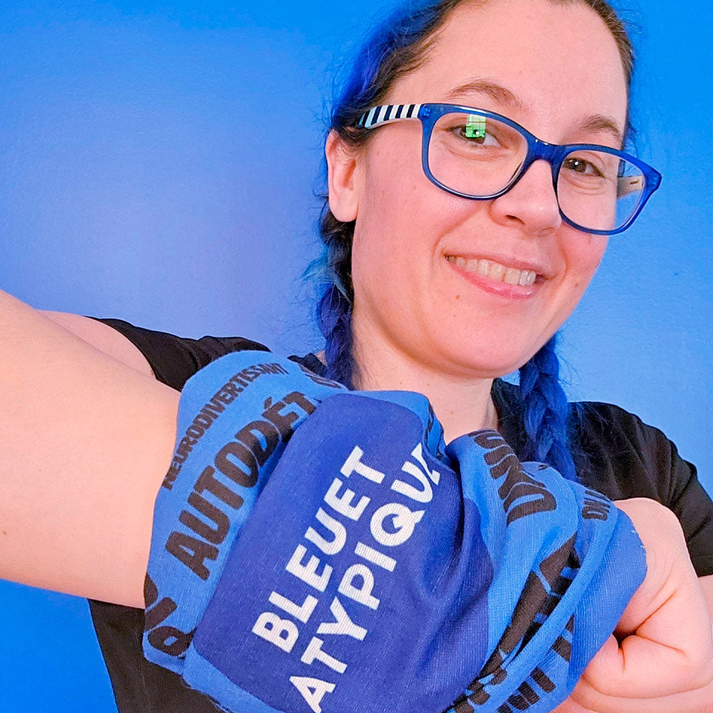 Foulard en tube - Bleuet atypique