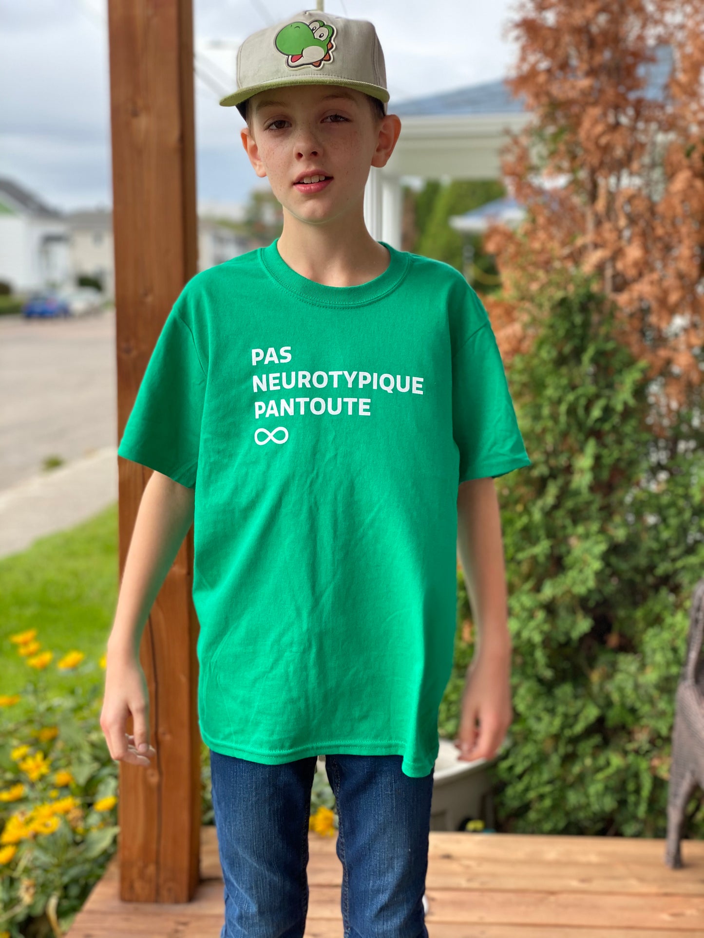 T-shirt pour enfant - Pas neurotypique pantoute (vert)