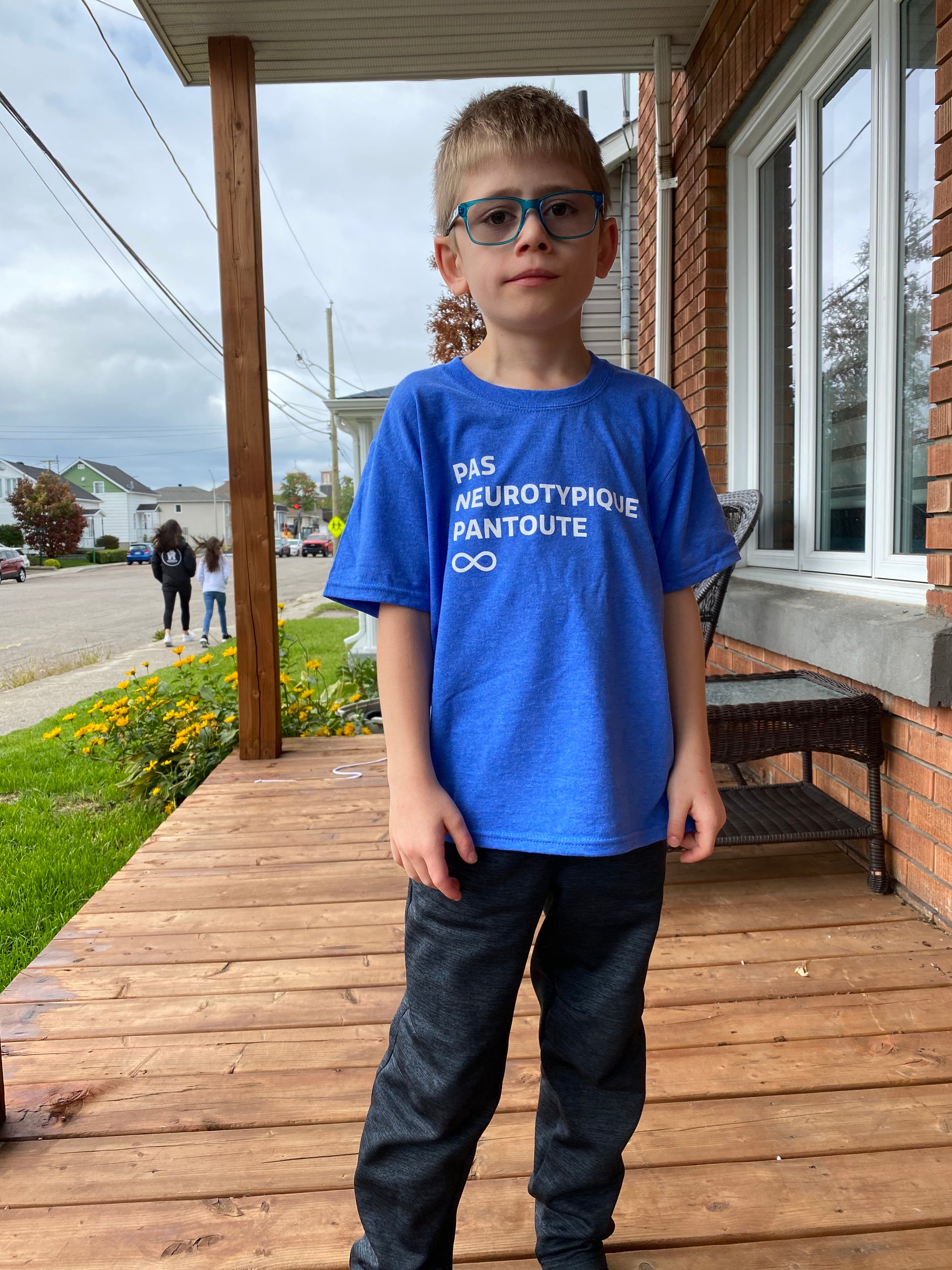 T-shirt pour enfant - Pas neurotypique pantoute (bleu chiné)