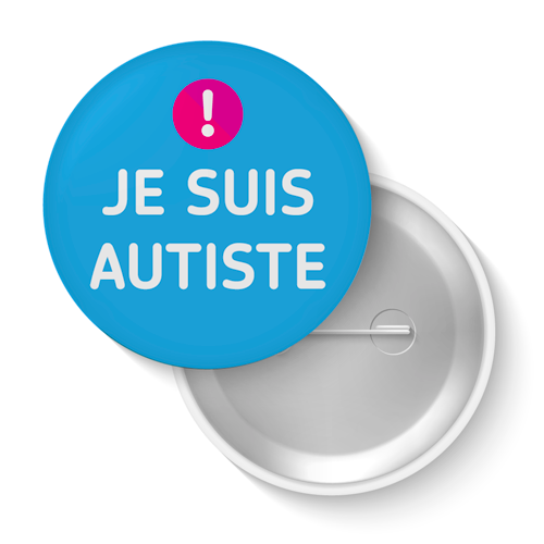 Lot de badges - Je suis autiste (bleu)