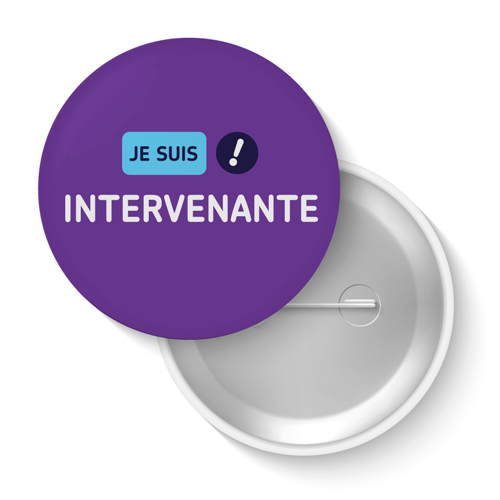 Lot de badges - Je suis intervenante (violet)