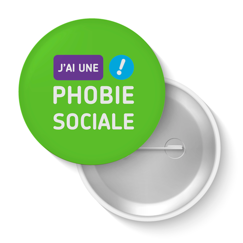 Lot de badges - J'ai une phobie sociale