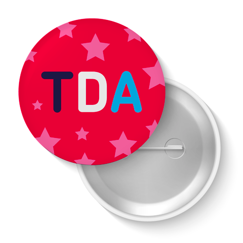 Lot de badges - J'ai un TDA (rouge)