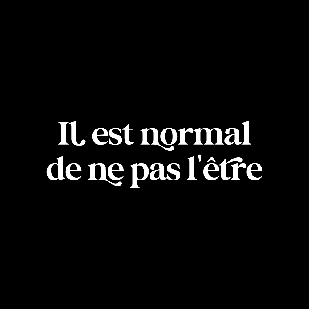 XS Seulement - T-shirt NB sport femme - Il est normal de ne pas l'être (noir)