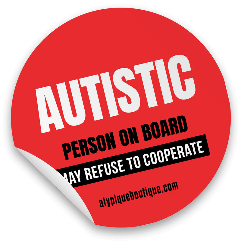 Autocollants véhicule (English) Autistic person (red) 3''