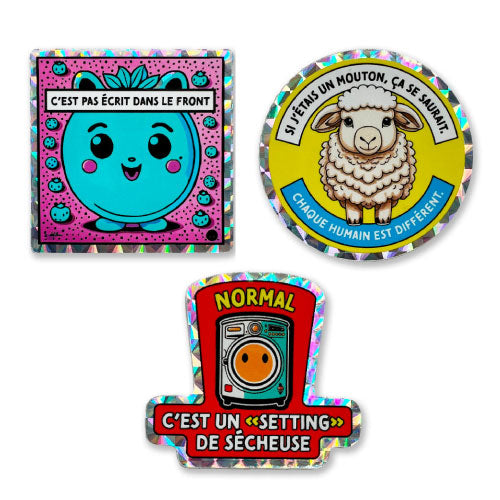 Lot d'autocollants - Trio (différence)