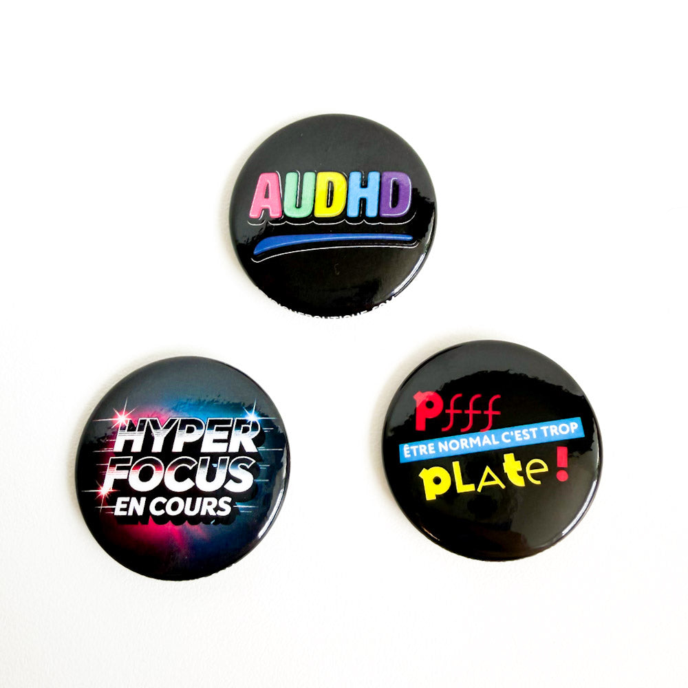 Trio badges - AUDHD et hyperfocus