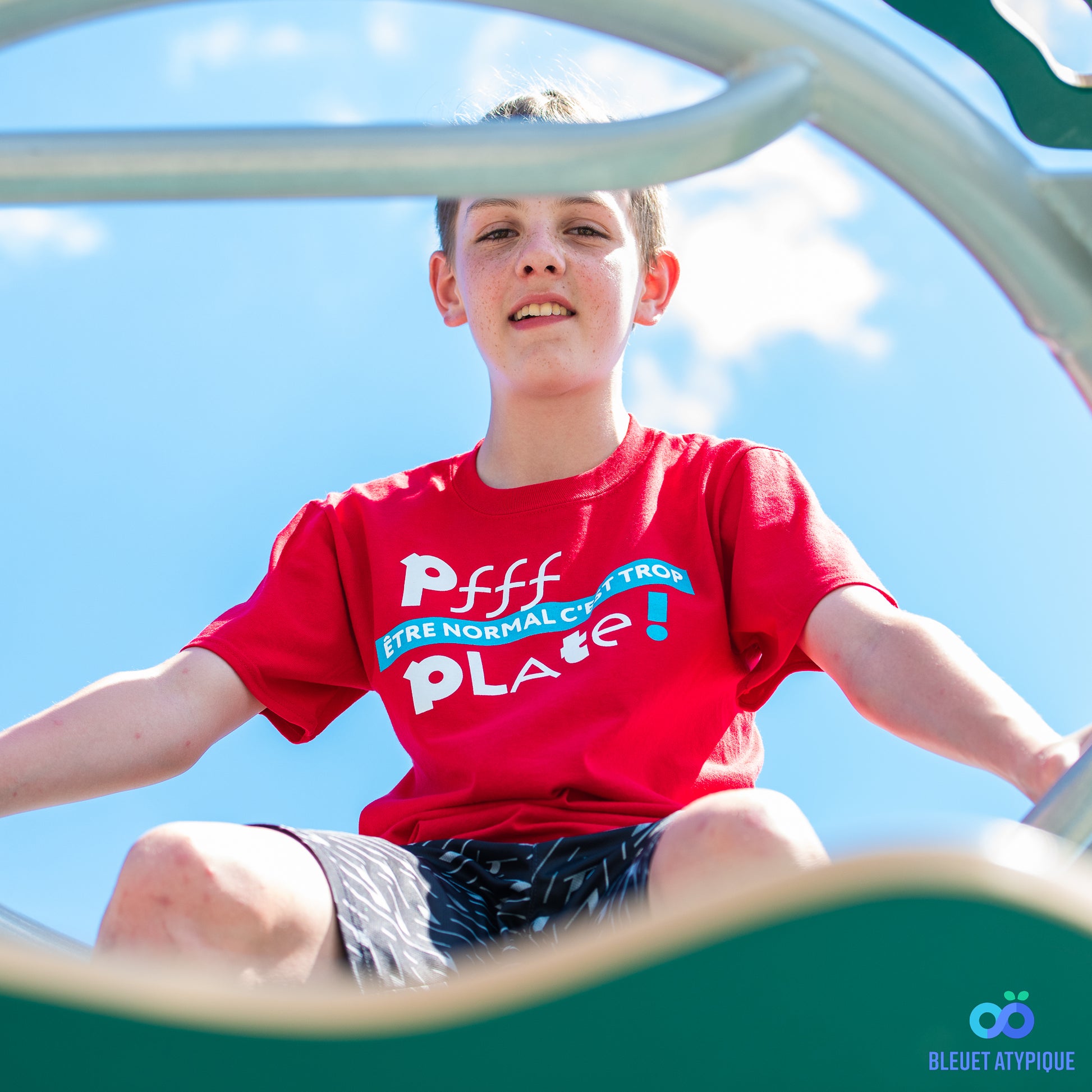 T-shirt pour enfant - Être normal, c'est trop plate (rouge)