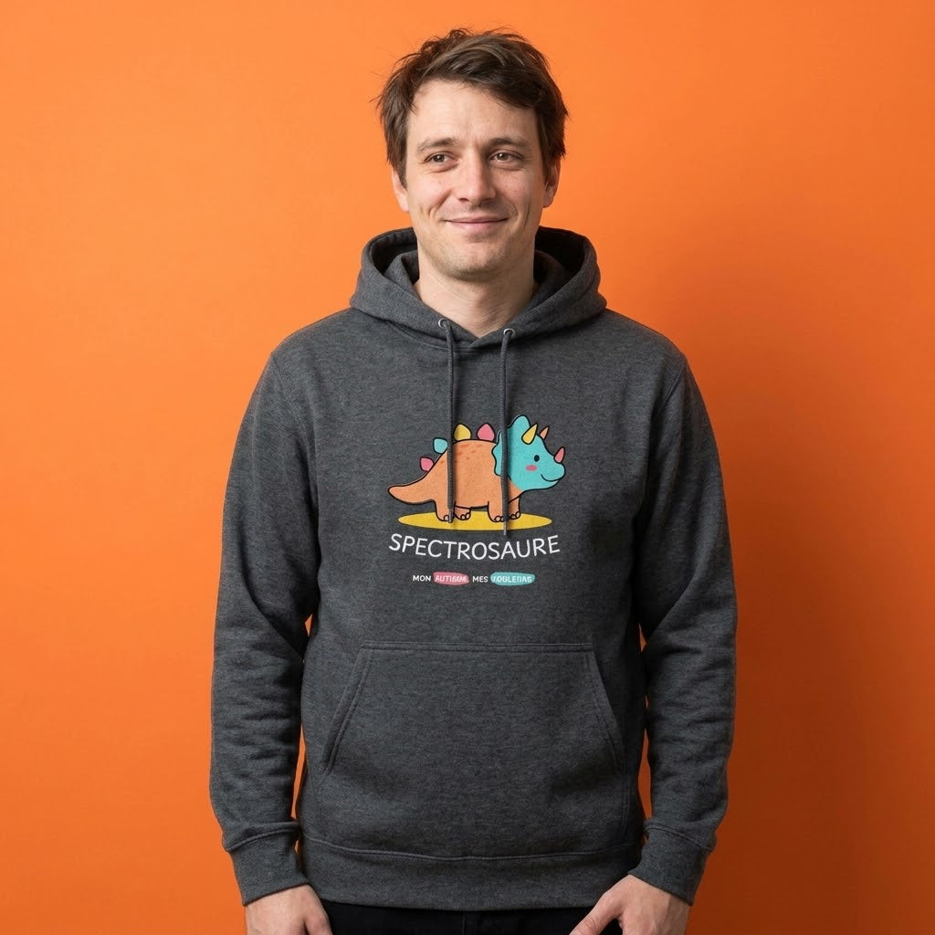 Hoodie à capuche : Spectrosaure Mon autisme, mes couleurs