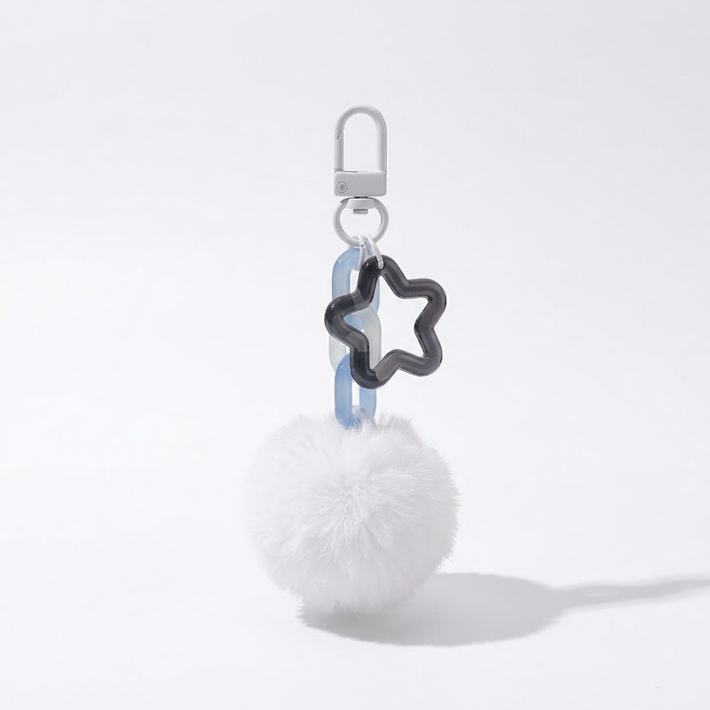 Porte-clé pompon étoile
