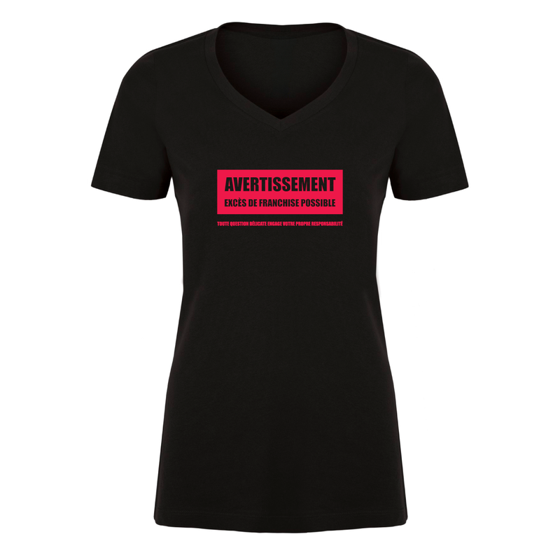 Col en V - Avertissement franchise - Noir