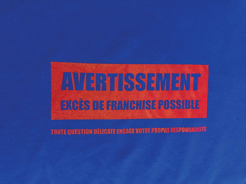 T-shirt Unisexe - Avertissement de franchise - Bleu royal