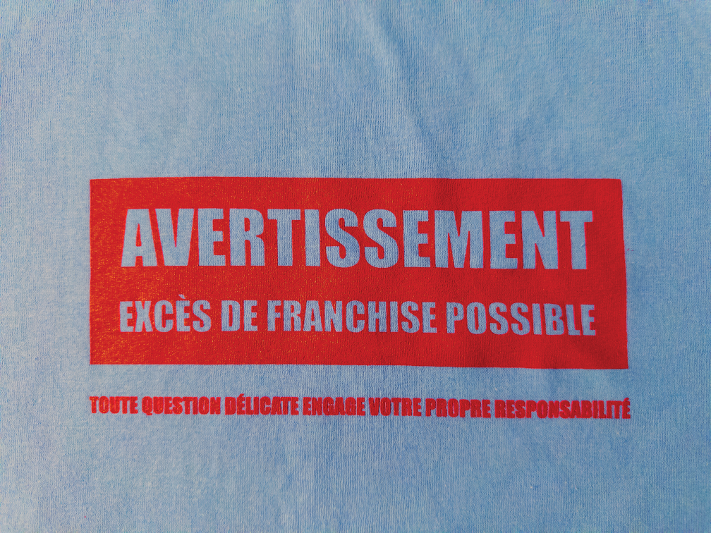T-shirt Unisexe - Avertissement de franchise - Bleu clair
