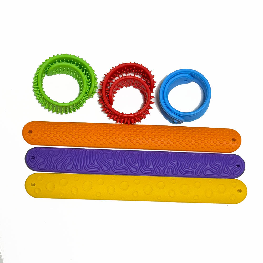Bracelets texturés (lot de 6 couleurs)