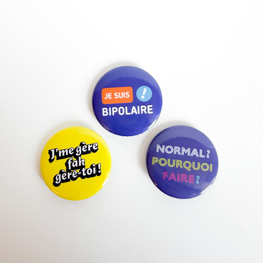 Trio badges : Bipolaire