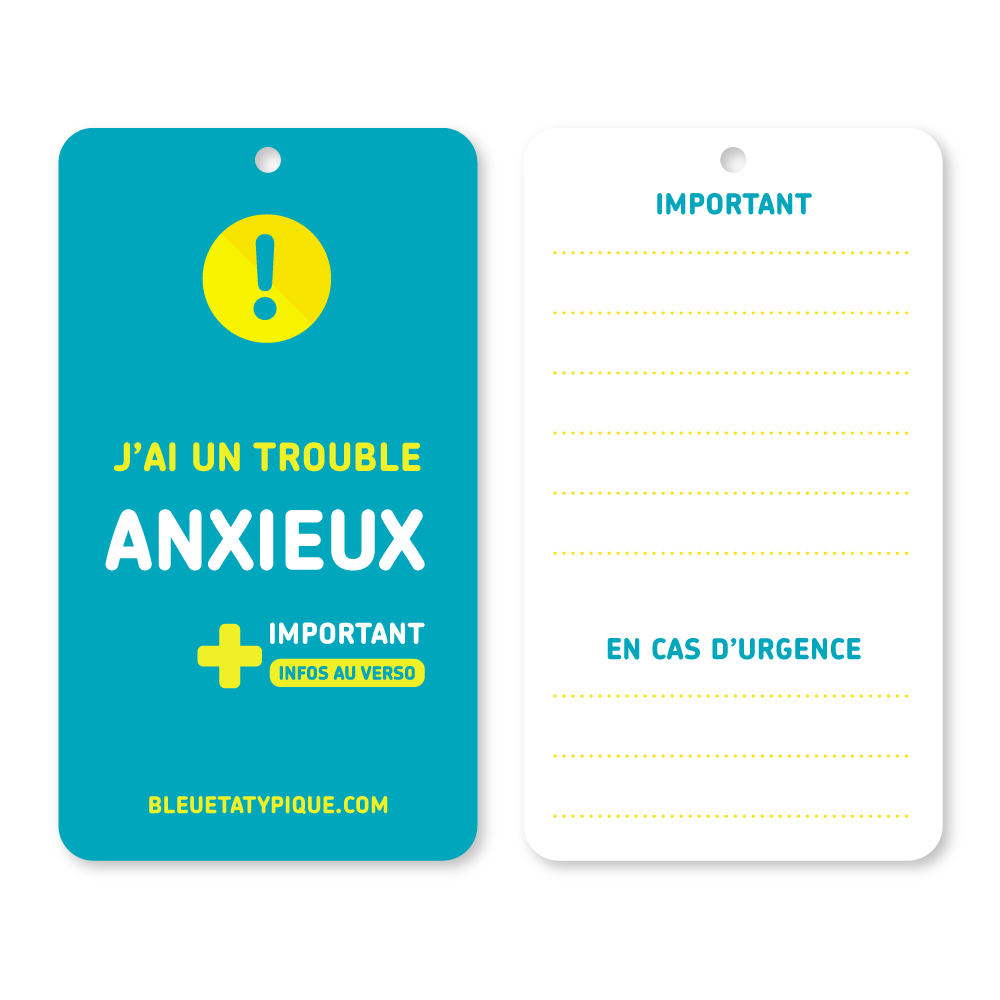 Cartes d’identification d’urgence – Anxiété