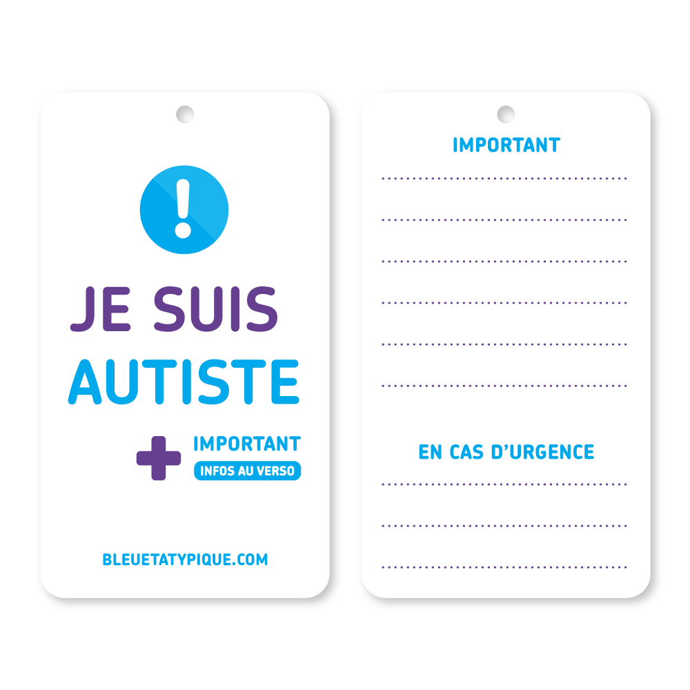 Cartes d’identification d’urgence – Autisme