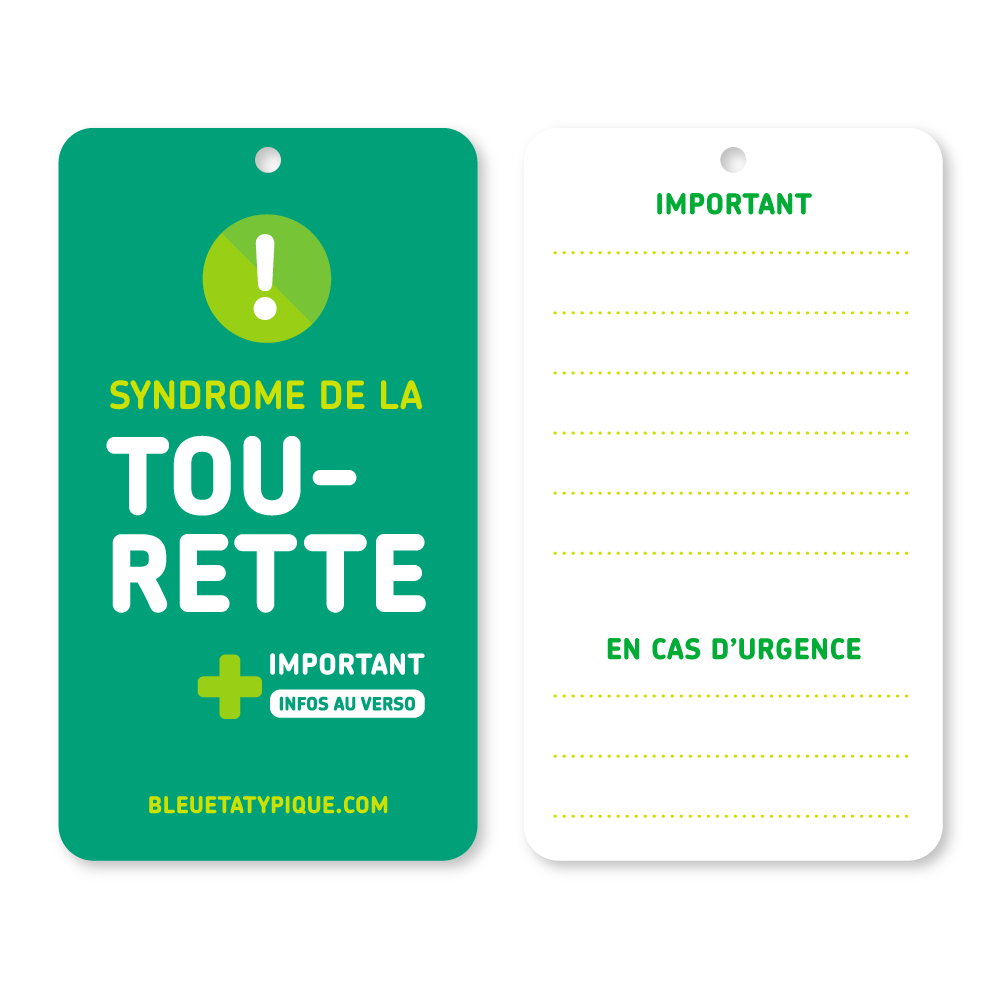 Cartes d’identification d’urgence – Syndrome de la Tourette