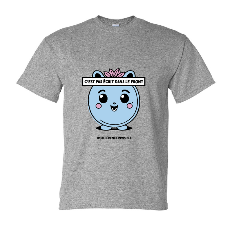 T-shirt pour enfant - C'est pas écrit dans le front (bleuet)