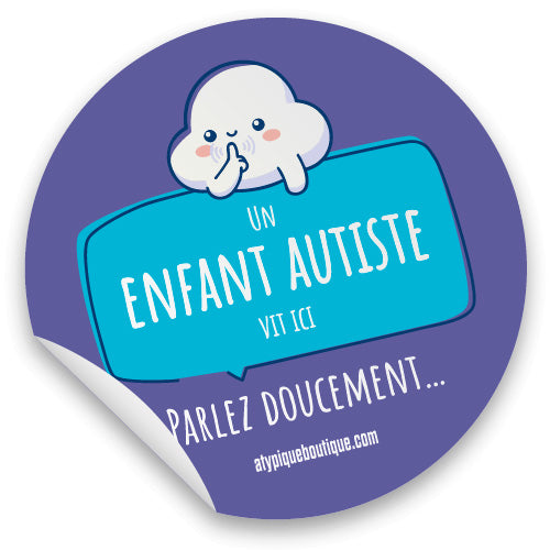 Lot d'autocollants pour maison - Un enfant autiste vit ici