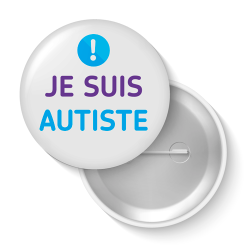 Lot de badges - Je suis autiste (blanc)