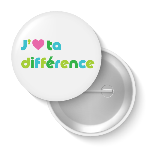 Lot de badges - J'aime ta différence (multicolore)