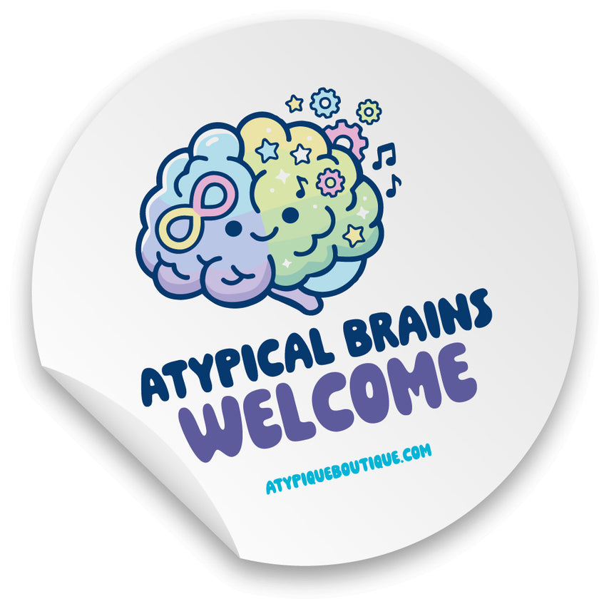 Autocollants pour commerce, lieux publics ou domiciles (English) - Atypical brains welcome