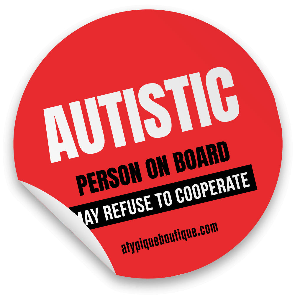 Autocollants pour véhicule - (English) Autistic person (red)