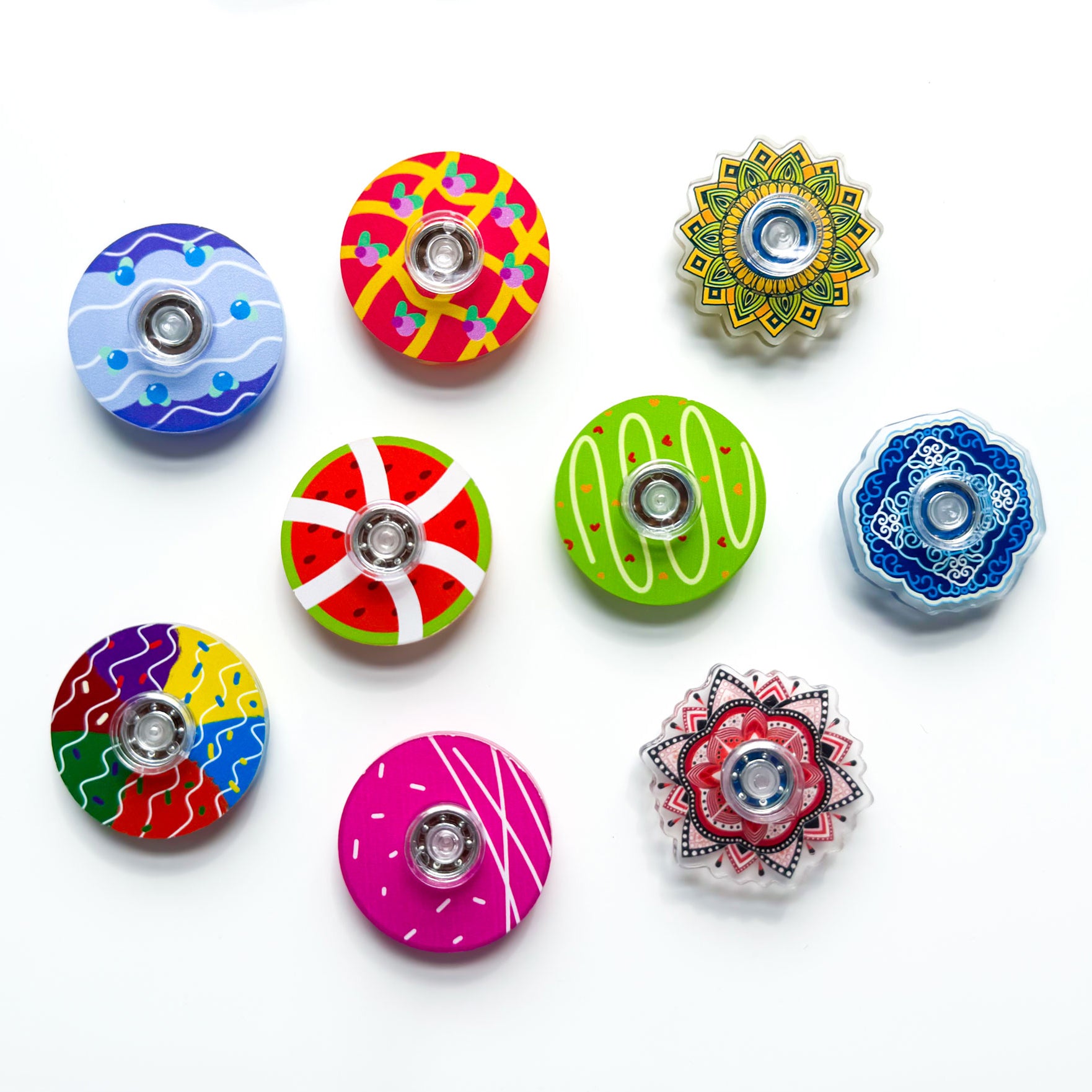 Toupie à doigts miniature à motifs