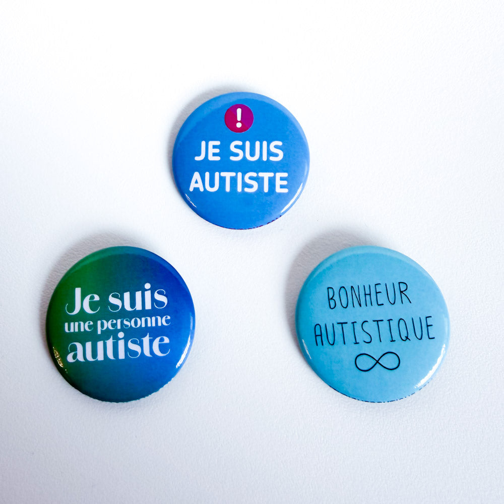 Trio badges - Bonheur autistique