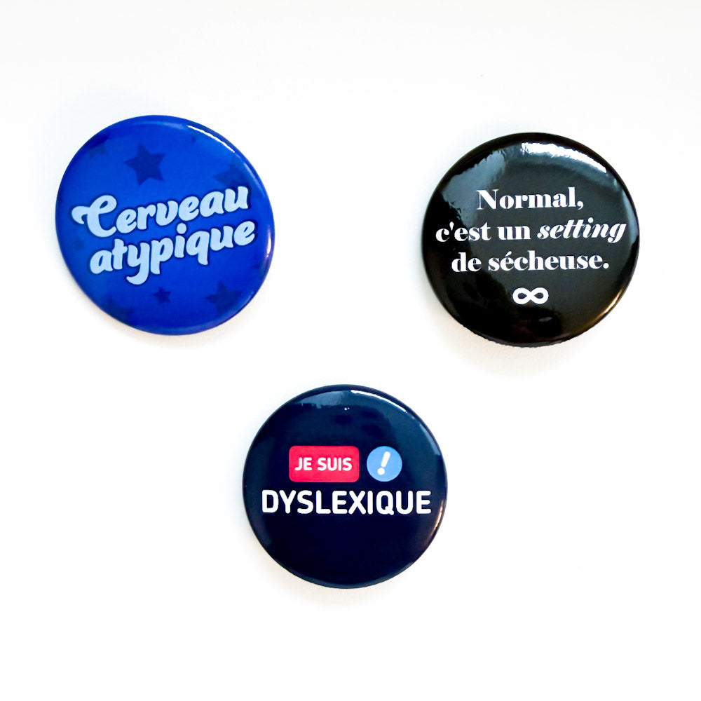 Trio badges - Dyslexique