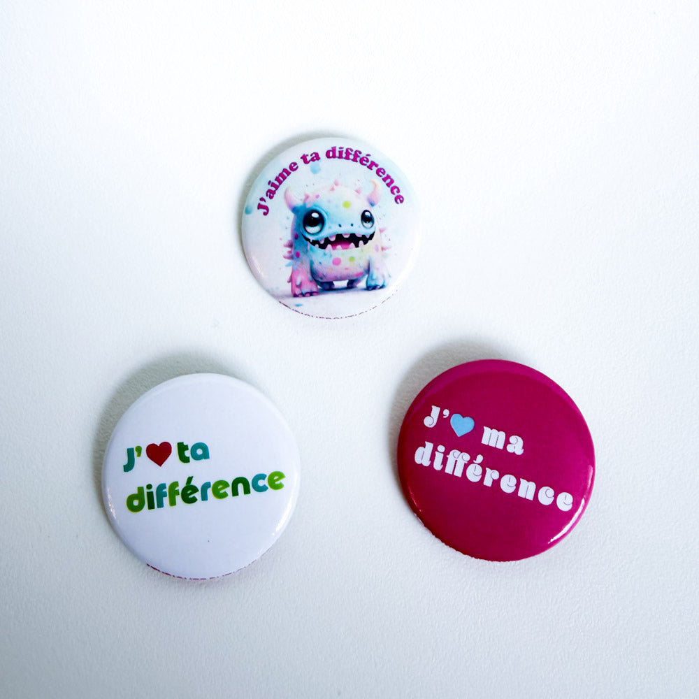 Trio badges - J'aime ma différence